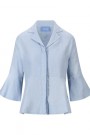 Ella&il Kentucky blue 'Guro Linen Shirt' linbluse med volanger thumbnail
