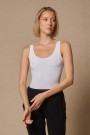 Majestic Hvit 'Abby' silkemyk viskose stretch singlett med wolfordkant. Bestselger! thumbnail