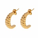Timi Of Sweden Kali - Croissant Stud Hoop Earrings Stainless Steel thumbnail