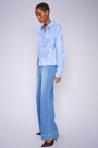 Mos Mosh Blue 'Soey Grendel' wide leg jeans med små lommer og passepoilerte lommer bak thumbnail