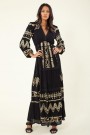 Hale Bob Sort/gull brodert 'Fallin Embroidered Maxi Dress' lang kjole thumbnail