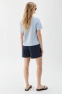 Busnel Ice Blue 'Tessa' boxy tidsriktig t-shirt med logo thumbnail
