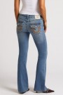 True Religion Itonda medium wash Rainbow mid rise 'Becca' MR Bootcut Big T Flap jeans thumbnail
