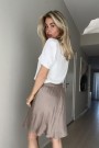 Amuse Offwhite 'Ella' silke v-bluse med viskose bak thumbnail