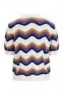 Katrin Uri Blue mønstret 'The Wave Bella' bomull kortermet genser med knapper thumbnail