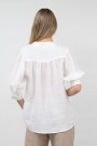 Milook offwhite 'Leila' lin bluse med 3/4 erm og twillstruktur thumbnail