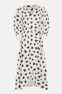 Fabienne Chapot Cream white/black 'Charlie Dress' bomull kjole med sorte hjerter thumbnail