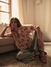 Mos Mosh Silver pink 'Therica Fleur Ss Shirt' viskose bluse m 3/4 erm thumbnail