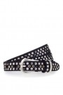B.belt Sort 'Roana' 2 cm bredt skinnbelte med studs thumbnail