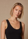 Majestic Sort 'Abby' silkemyk viskose stretch singlett med wolfordkant. Bestselger! thumbnail
