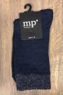 Mp Denmark Blå ull/silke sokk med metallic kant thumbnail