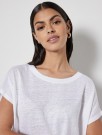 Notshy Hvit 'Zoe' loose tynn lin-jersey tee-topp  thumbnail