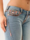 True Religion Peak spot 'Joey Lr Flare Super Qt Flap' flare jeans. SPECIAL EDITION! thumbnail