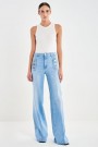 Vicolo Denim Light blue 'Giudith' high waist vid jeans med gullknapper L34 thumbnail