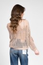 Vicolo GullBeige cool bomullmix heklestrikket genser thumbnail