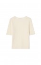 Busnel Ecru 'Leona Top' cashmere/merino eksklusiv kabelstrikket kortermet genser  thumbnail