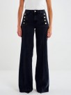 Vicolo Sort 'Giudith' high waist vid jeans med gullknapper fra Vicolo L34 thumbnail