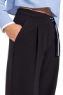 Cambio Royal navy 'Elaine Pleat' techno trendy egg-shaped bukse med fastmontert belte thumbnail