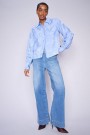 Mos Mosh Blue 'Soey Grendel' wide leg jeans med små lommer og passepoilerte lommer bak thumbnail