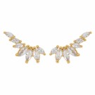 Timi of Sweden Zubi - Crystal Leaf Ear Climber Earrings thumbnail