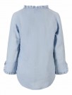 Ella&il Kentucky blue 'Clarion Linen Shirt' med rysjer og kinahals thumbnail