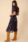 Hale Bob Navyrosa 'Kimbra Printed Velvet burnout Dress' fløyel kjole thumbnail