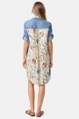 Catnoir Denim 100% lyocell kjole med blomsterprint bak thumbnail