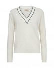 Mos Mosh Ecru 'Relena Prep V Neck Knit' preppy v-genser med striper. thumbnail