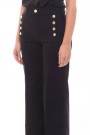 Vicolo Sort 'Giudith' high waist vid jeans med gullknapper fra Vicolo L34 thumbnail