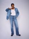 Mos Mosh Mid blue 'Emme Marine Shirt' oversized jeansjakke med diamantstuds thumbnail