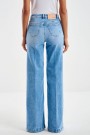 Vicolo Denim chiaro 'Giudith' high waist vid jeans med gullknapper L32 thumbnail