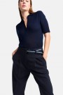 Cambio Royal navy 'Elaine Pleat' techno trendy egg-shaped bukse med fastmontert belte thumbnail