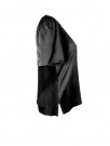Amuse Sort 'Ella' silke v-bluse med viskose bak thumbnail