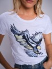 Mos Mosh Hvit 'Rem Eagle' 100% bomull t-shirt med brodert eagle thumbnail