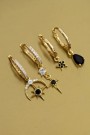 Timi Of Sweden Elvira - Moon And Star Crystal Hoop Earrings thumbnail