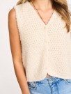 American Vintage Pearl 100% bomull 'Cya19a' boucle vablestrikket vest thumbnail