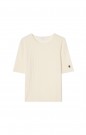 Busnel Ecru 'Leona Top' cashmere/merino eksklusiv kabelstrikket kortermet genser  thumbnail