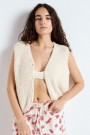 American Vintage Pearl 100% bomull 'Cya19a' boucle vablestrikket vest thumbnail