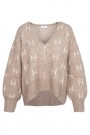 Hést Brown melange with white aplakkamix v-cardigan med zip thumbnail