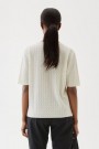 Busnel Ecru 'Leona Top' cashmere/merino eksklusiv kabelstrikket kortermet genser  thumbnail