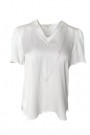 Amuse Offwhite 'Ella' silke v-bluse med viskose bak thumbnail