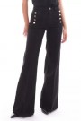 Vicolo Sort 'Giudith' high waist vid jeans med gullknapper fra Vicolo L32 thumbnail