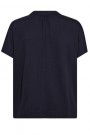 Mos Mosh Salute navy viskose 'Shira Tee' v-topp med ledig silhuett. Must have!  thumbnail