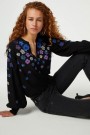 Fabienne Chapot Sort' Masha' viskose bluse med plajettblomster thumbnail