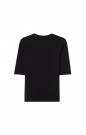 Busnel Sort 'Leona Top' cashmere/merino eksklusiv kabelstrikket kortermet genser  thumbnail
