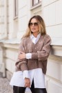Hést Brown melange with white aplakkamix v-cardigan med zip thumbnail