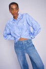 Mos Mosh Blue 'Soey Grendel' wide leg jeans med små lommer og passepoilerte lommer bak thumbnail