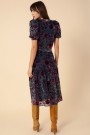 Hale Bob Navyrosa 'Kimbra Printed Velvet burnout Dress' fløyel kjole thumbnail