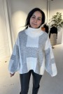 Hést Offwhite with grey stormønstret kidmohairmix genser thumbnail