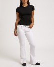 True Religion Brilliant white low rise 'Joey' flare jeans med stikninger langs ben og trendy flapslommer thumbnail